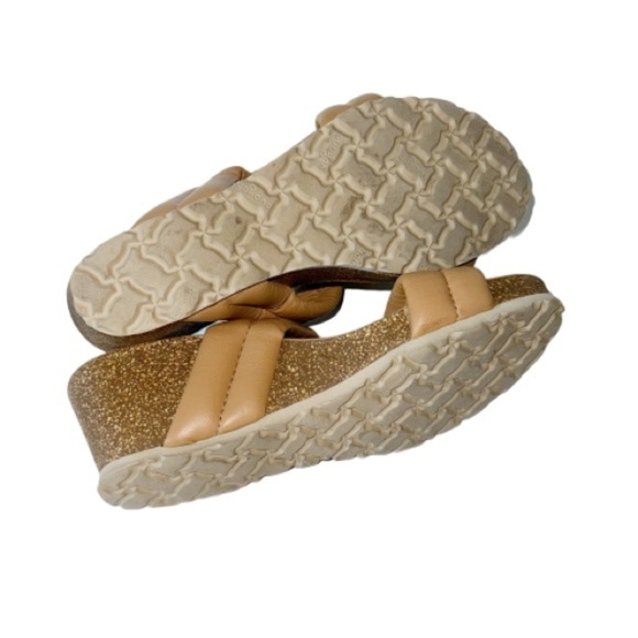 Yokono Wedge Sandal Tan Double Band Cushioned Made in Spain Sz 7.5 - Picture 6 of 9